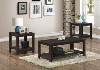 Monarch Specialties Monarch 7990P Cappuccino Three Piece Table Set