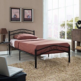 Townhouse Modern Farmhouse Metal Twin Platform Bed in Black