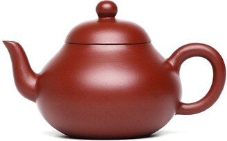 Small Stubby Pear Shaped Gongfu Teapot, Da Hong Pao Ni Yixing Clay Teapot 110 Ml