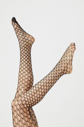 Sheer Netted Tights in Black, M/L-AA