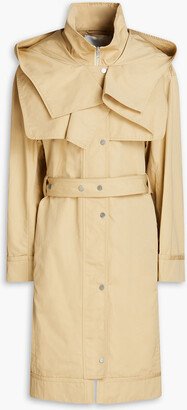 Cotton hooded trench coat