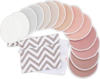 KeaBabies Maternity 14pk Soothe Reusable Nursing Pads for Breastfeeding, 4-Layers Organic Breast Pads, Washable Nipple Pads