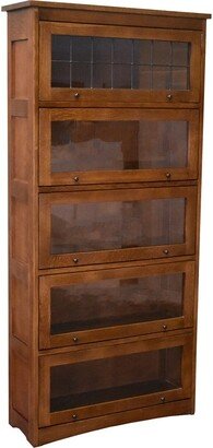 Crafters and Weavers Mission Craftsman Style Oak Barrister Bookcase - 5 Stack