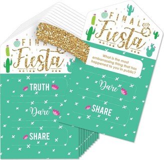 Big Dot of Happiness Final Fiesta - Last Fiesta Bachelorette Party Game Pickle Cards - Truth, Dare, Share Pull Tabs - Set of 12