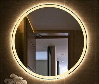 20 Inch Round Adjustment Touch LED Bathroom Mirror,Tricolor Dimming