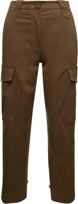 PT TORINO 'Zoe' Brown Cargo Pants with Patch Pockets in Cotton Blend Woman