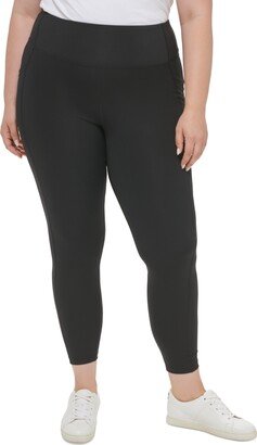 Performance Plus Size Solid Side-Pocket Pull-On Leggings