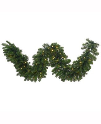 9' Grand Teton Artificial Christmas Garland with 150 Led Warm White Led Lights