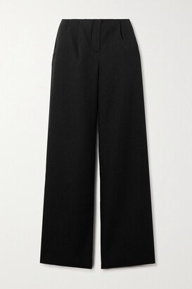 Wool Straight-leg Pants - Black