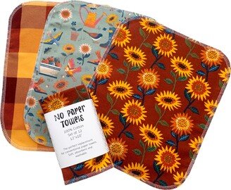 No Paper Towels // Fall Prints Flower Orange Plaid