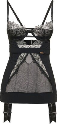 Alanna mesh & lace wired longline body