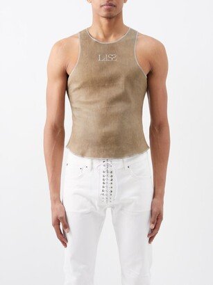 Ldss Crystal-logo Leather Tank Top