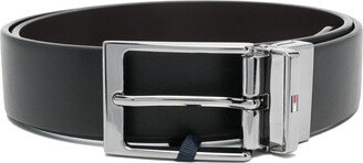 Leather Buckle-Fastening Belt