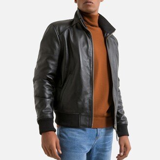 Leather Bomber Jacket-AD