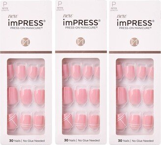 Kiss imPRESS Press-On Manicure Petite Fake Nails - Timeless Day - 3pk - 90ct