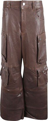 FERMAS.CLUB Leather cargo pants-AA