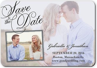 Save The Date Cards: Romantic Overlay Save The Date, Black, Matte