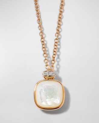 Nudo Classic Rose Gold Topaz and Mother-of-Pearl Necklace with Diamonds