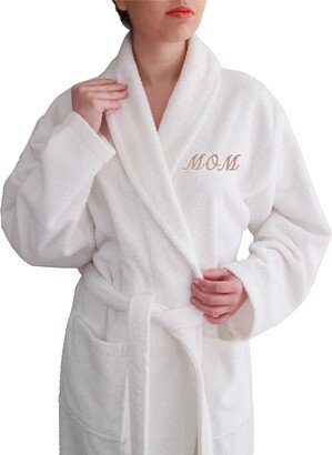 Authentic Hotel and Spa Embroidered 'Mom' Terry Cloth Turkish Cotton Bath Robe