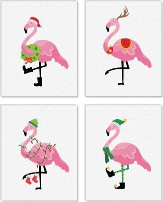 Big Dot Of Happiness Flamingle Bells Tropical Christmas Linen Paper Wall Art Artisms 8