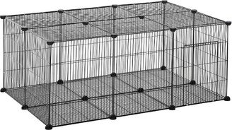 Pet Playpen Small Animal Cage 22 Panels Portable Metal Wire Yard Fence with Door for Rabbit Chinchilla Hedgehog Guinea Pig
