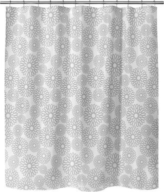 FLOWER POWER GREY Shower Curtain