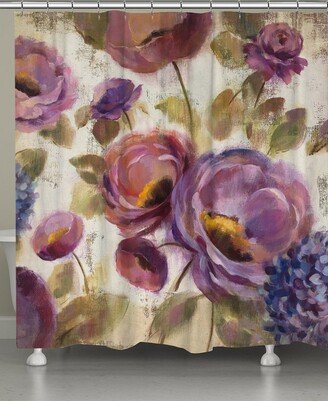 Purple Floral Garden Shower Curtain