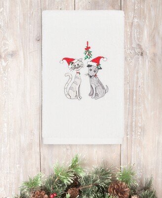 Linum Home Christmas Cute Couple 100% Turkish Cotton Hand Towel