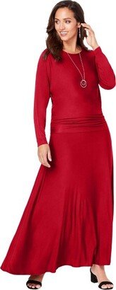 Jessica London Jeica London Women' Plu Size 2-Piece Dolman Sleeve Skirt Set, 14/16 - Claic Red