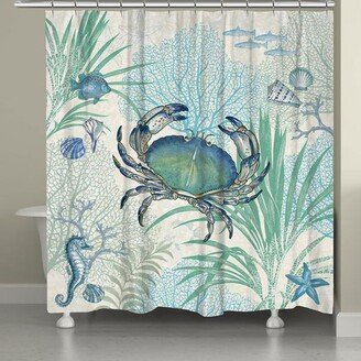 Blue Crab Shower Curtain - Blue/crab