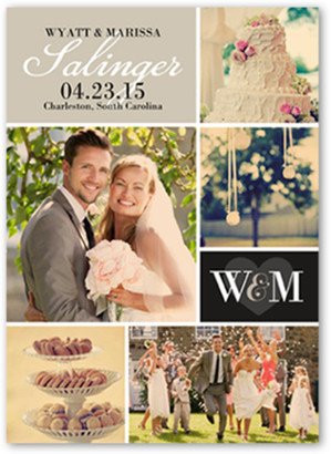 Wedding Announcements: Loving Initials Wedding Announcement, Black, Signature Smooth Cardstock, Square