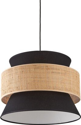 La Redoute Interieurs Dolkie 40cm Diameter Raffia & Polycotton Double Ceiling Light Shade