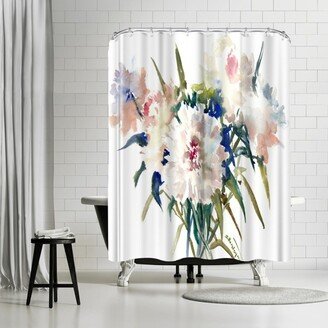 71 x 74 Shower Curtain, White Peonies 2 by Suren Nersisyan