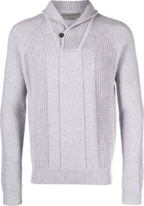 Shawl-Collar Knitted Jumper