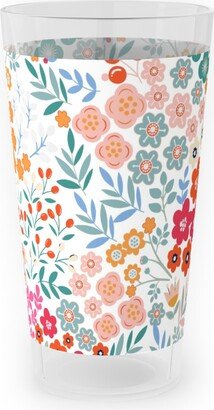 Outdoor Pint Glasses: Summer Flower Outdoor Pint Glass, Multicolor