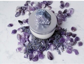 LifeStone Inner Wisdom Natural Soy Candle with Amethyst Crystal: Lavender Essential Oil