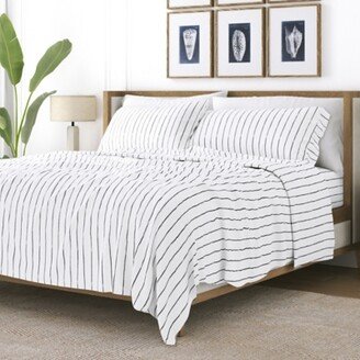 Home Collection Premium Ultra Soft Distressed Field Stripe Full Bed Sheet Set