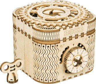 3D DIY Wood Puzzle DIY 3D Moving Gears Puzzle - Treasure Box - 158pcs