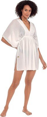 Crinkle Rayon Dress (White) Women's Swimwear