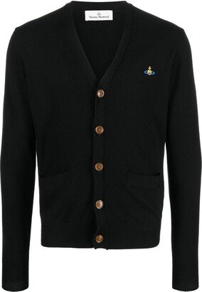 Orb-logo V-neck cardigan