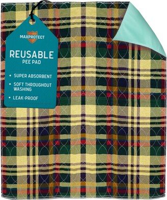Chew + Heal MaxProtect Tartan Plaid Reusable Pee Pads for Dogs, Training Underpads - 1 Pack, 34 x 36