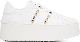 White Rockstud Untitled Flatform Sneakers