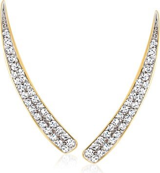 RS Pure Ross-Simons Pave Diamond Ear Climbers in 14kt Yellow Gold