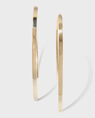 14k Mini Flat Hooked on Hoop Earrings