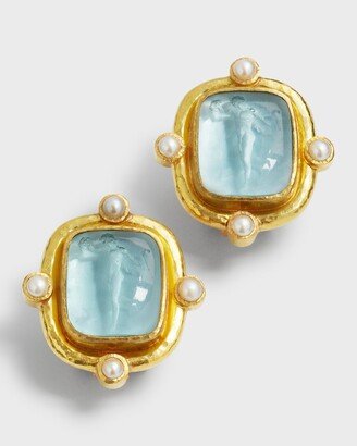 Greek Muse Pearl-Set Earrings