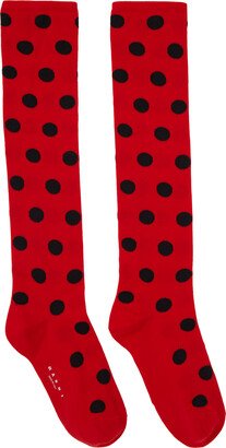 Red & Black Polka Dots Socks