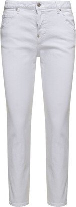 'Cool Girl' White Skinny Jeans in Stretch Cotton Denim Woman