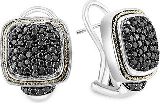 18K Yellow Gold, Sterling Silver & 1.27 TCW Black Diamond Earrings