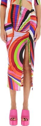 Iride-Print Midi Skirt