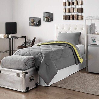 Porch & Den Hataya Limelight Yellow/Alloy Grey Twin XL Dorm Bedding and Trunk Set